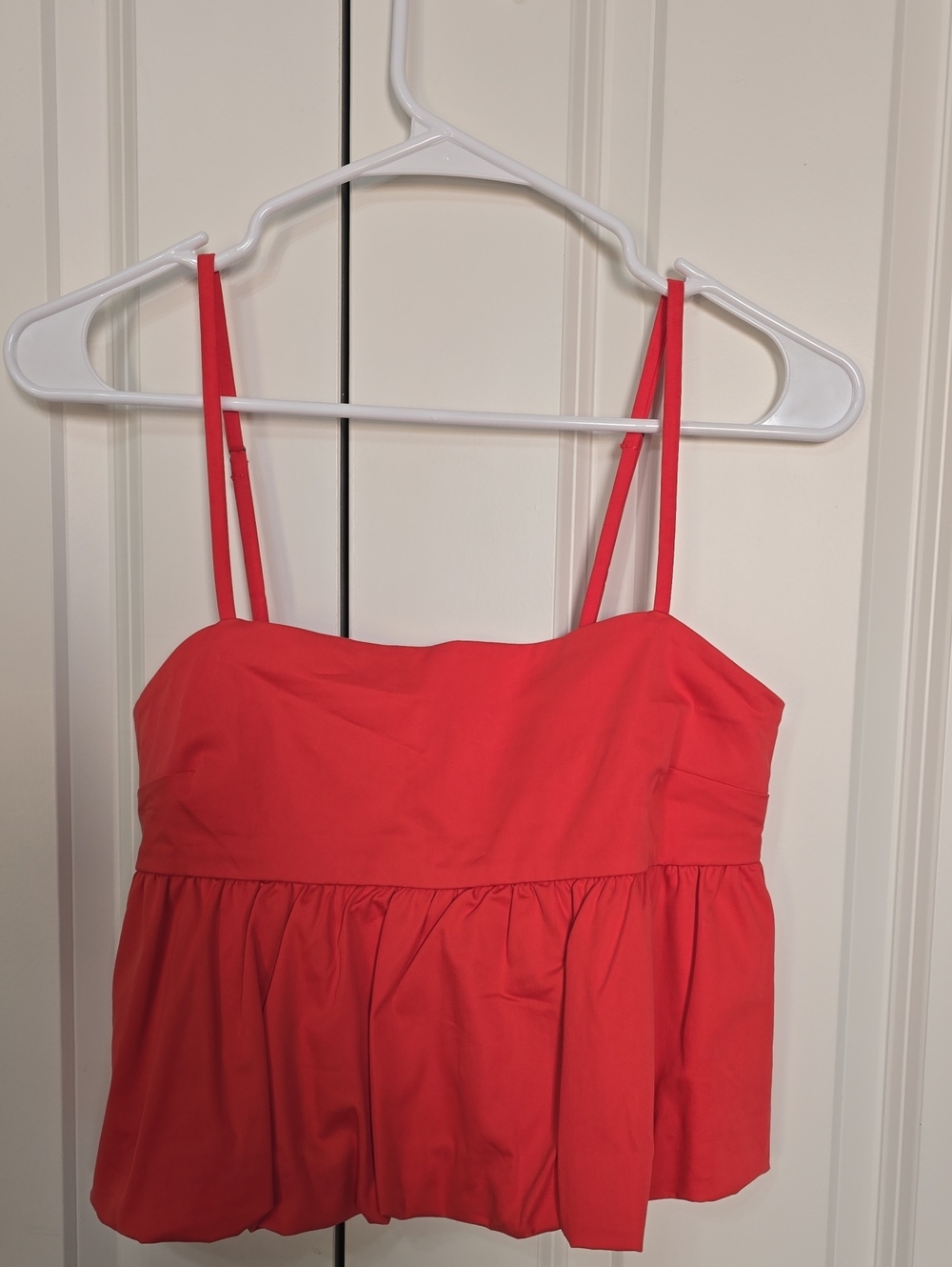 Abound Red Peplum Bubble Spaghetti Strap Crop Top
